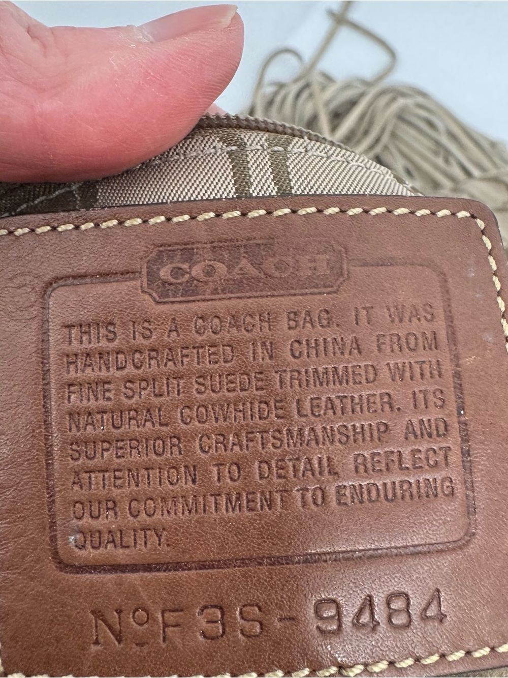 COACH Crossbody Bag Suede Fringe 9484 Beige - Picture 8 of 13